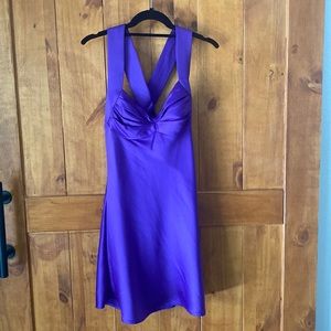 Purple satin Calvin Klein mini dress